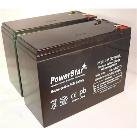 Powerstar Ezip Battery Pack - Set Of 2 12 Volt 10Ah Scooter Batteries PO46638